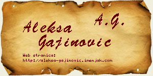 Aleksa Gajinović vizit kartica